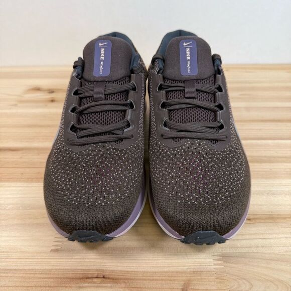 Nike Air WinFlo 11 road running shoes womens 8.5 taupe grey barely volt obsidian - Picture 2 of 8